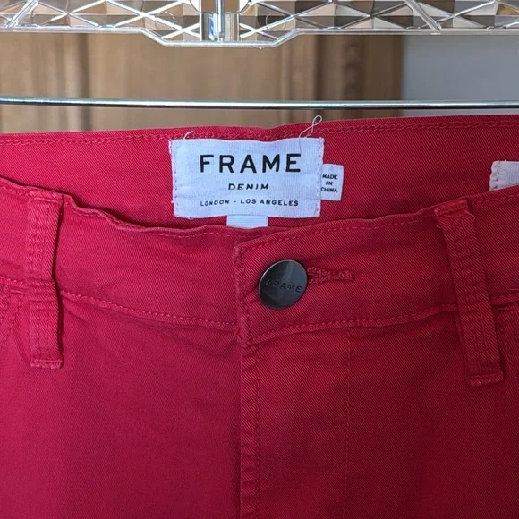 Frame Denim Le High Skinny Red Jeans, 27 - Picture 3 of 5